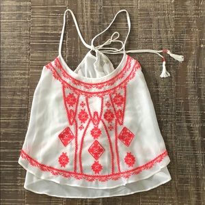 Chiffon Tie Halter Tank